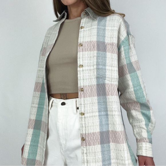 Vintage Plaid Button-Front Top | Size M - Picture 4 of 12